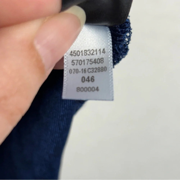 Travelers By Chico’s Asymmetrical Blouse Cinch Side Navy Blue 3 L - Picture 6 of 8